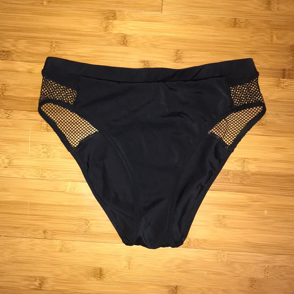 Black Bathing Suit Mesh Bottoms